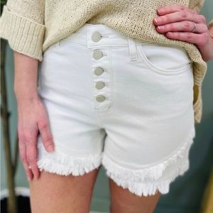 New Judy Blue White Denim Shorts Size XL